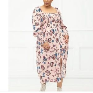 Eloquii Elements smocked long midi maxi dress 22/24